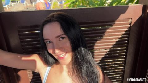 Risky public sex in a beach changing cabin.We've been caught